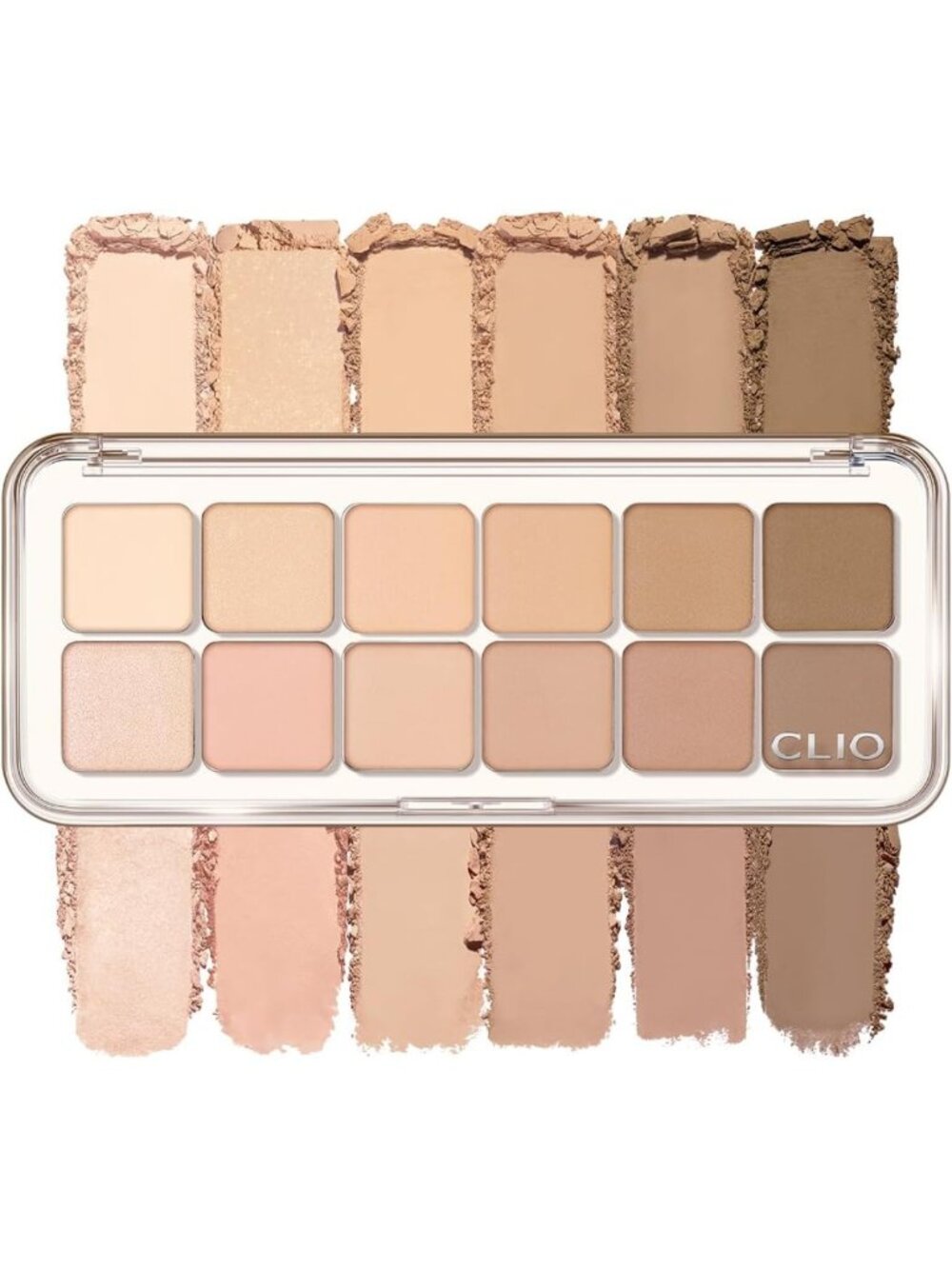 12-Color Matte & Shimmer Eyeshadow Palette - Buildable, Blendable, Warm Neutrals